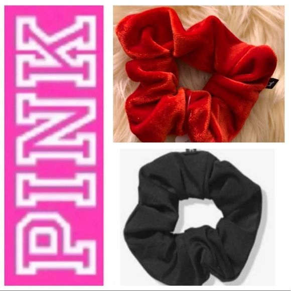 PINK Victoria's Secret Accessories - NEW VICTORIA'S SECRET PINK LOGO SCRUNCHIE HAIR BAND TIE PONYTAIL